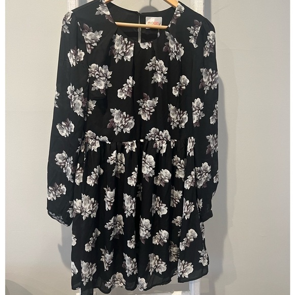 MOON boho floral nwt silky swing dress size large - Picture 1 of 11